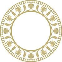 Vector round golden national persian ornament. Circle, frame, border ethnic pattern of Iranian civilization