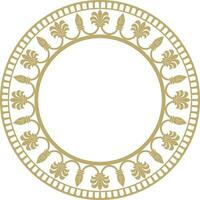 Vector round golden national persian ornament. Circle, frame, border ethnic pattern of Iranian civilization