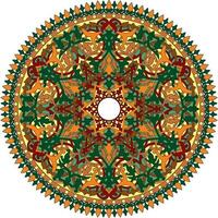 Vector round colored Arabic national ornament. Endless vegetable Pattern of eastern peoples of Asia, Africa, Persia, Iran, Iraq.