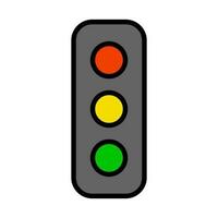 Flat style traffic light icon. Simple traffic light. Vector. vector