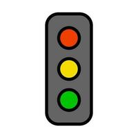 Flat style traffic light icon. Simple traffic light. Vector. vector