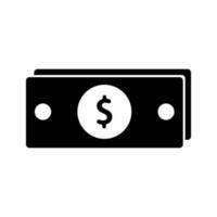 Dollar bills silhouette icon. Foreign money. Vector. vector