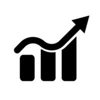 Slowly growing bar graph silhouette icon. Vector. vector