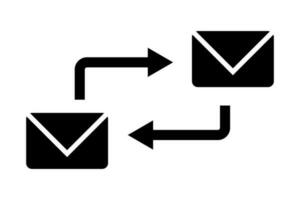 Mail exchange silhouette icon. Vector. vector