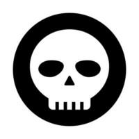 Round skull icon. Danger or poison. Vector. vector