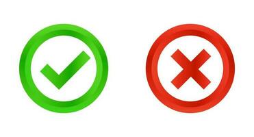 Check and cross mark icon set with gradient. Permitted and prohibited. Vector. vector