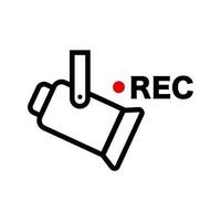 Surveillance camera and REC icon. Recording camera icon. Vector. vector