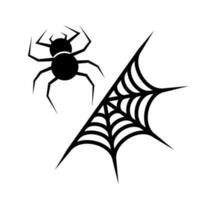 araña y araña web icono colocar. vector. vector