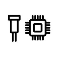 Capacitor and CPU icon set. Electronic component icons. Vector. vector