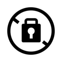 Padlock and prohibition silhouette icon. Block icon. Security. Vector. vector