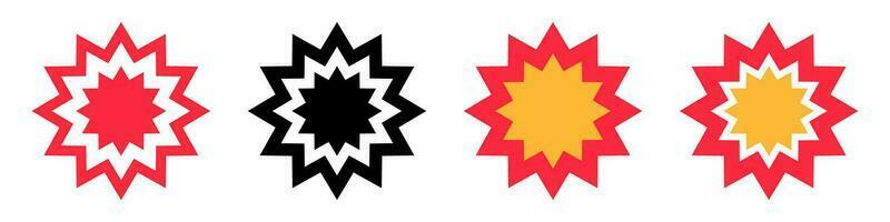 Explosion effect icon set. Impact and bombing. Vector. vector