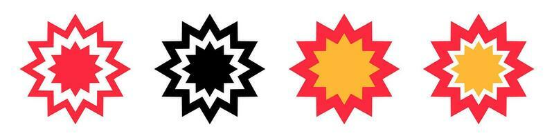 Explosion effect icon set. Impact and bombing. Vector.