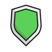 Flat design green shield icon. Vector. vector