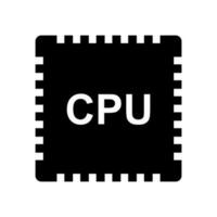 CPU silhouette icon. Computer part. Vector. vector