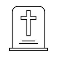 Simple grave icon. Tomb with a cross. Vector. vector