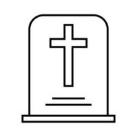 Simple grave icon. Tomb with a cross. Vector. vector