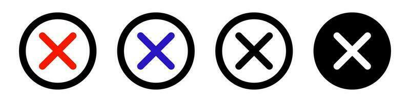 Cross mark icon set. Prohibited and restricted icons. Vectors. vector