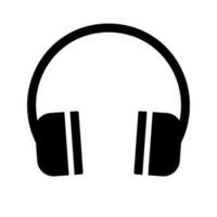 Headphone silhouette icon. Music listening. Vector. vector