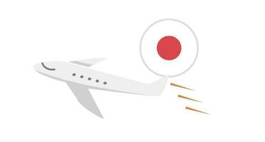 Japanese flag and airplane icon. Travel to Japan. Vector. vector