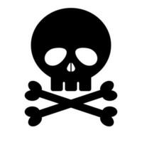 Skull and cross bones silhouette icon. Death skull. Poisonous and hazardous material sign. Vector. vector