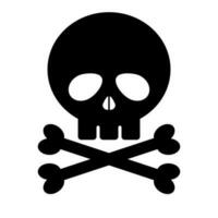 Skull and cross bones silhouette icon. Death skull. Poisonous and hazardous material sign. Vector. vector