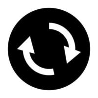 Round reload silhouette icon. Refresh and rotating arrows. Vector. vector