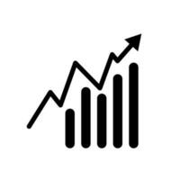 Bar graph silhouette icon with large fluctuation. Vector. vector