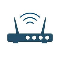 Router and radio wave silhouette icon. wi-fi access point. Vector. vector