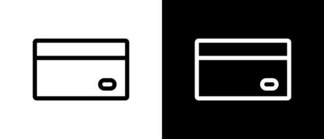 Credit card icon set separated into white and black background. Vector. vector