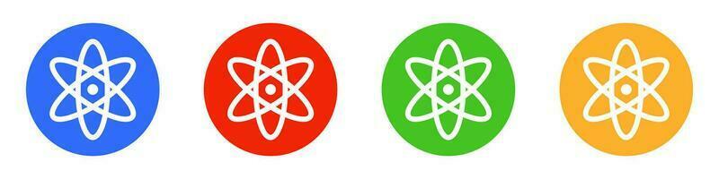 Atomic icon set in different colors. Vector. vector