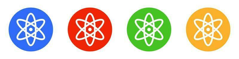 Atomic icon set in different colors. Vector. vector