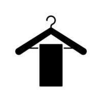 Hanger and towel silhouette icon. Vector. vector