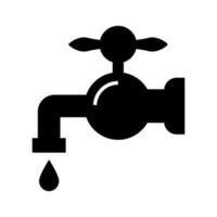 Glossy water faucet icon. Water tap. Vector. vector