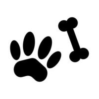 Paw and bone silhouette icon. Pet. Vector. vector