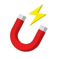 Magnet and lightning icon. Power of attraction. Vector. vector