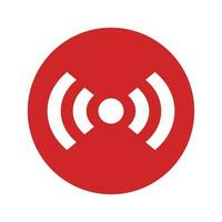 Live streaming icon in red circle, live broadcast. Live internet and live TV broadcast. Vector. vector