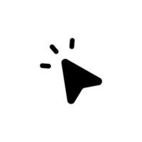 Simple mouse cursor silhouette icon during clicking. Vector. vector