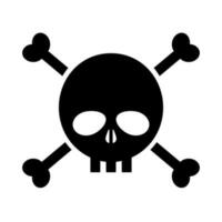 Skull and cross bones silhouette icon. Jolly Roger. Vector. vector