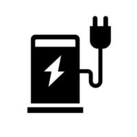Electric car electric stand silhouette icon. Vector. vector