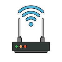 Modern Wi-Fi router icon. Wireless network. Vector. vector