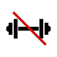 Dumbbell ban icon. Dumbbells not available. Vector. vector