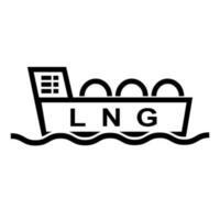 LNG tanker icon on the sea. Vector. vector