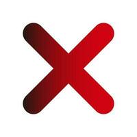 Dark gradient cross mark icon. Vector. vector