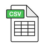 CSV file icon. Datasheet icon. Vector. vector