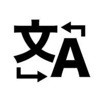 idioma Traducción silueta icono. otro idioma traducción. traductor. vector. vector