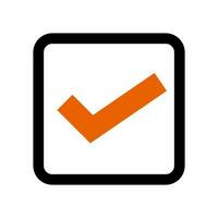 Orange checkbox icon. Check mark. Vector. vector