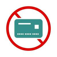 crédito tarjeta fraude icono. crédito tarjeta utilizar prohibido. vector. vector