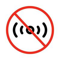 Signs of radio waves and bans. Radio waves are not available. Vectors. vector