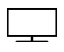 Flat screen TV icon with white screen. Vector. vector