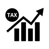 Bar graph icon of tax increase. Vector. vector